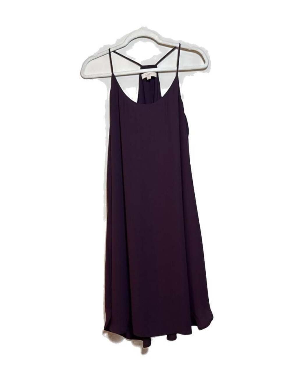 M LOFT Plum Sleeveless T-Back Cami Dress